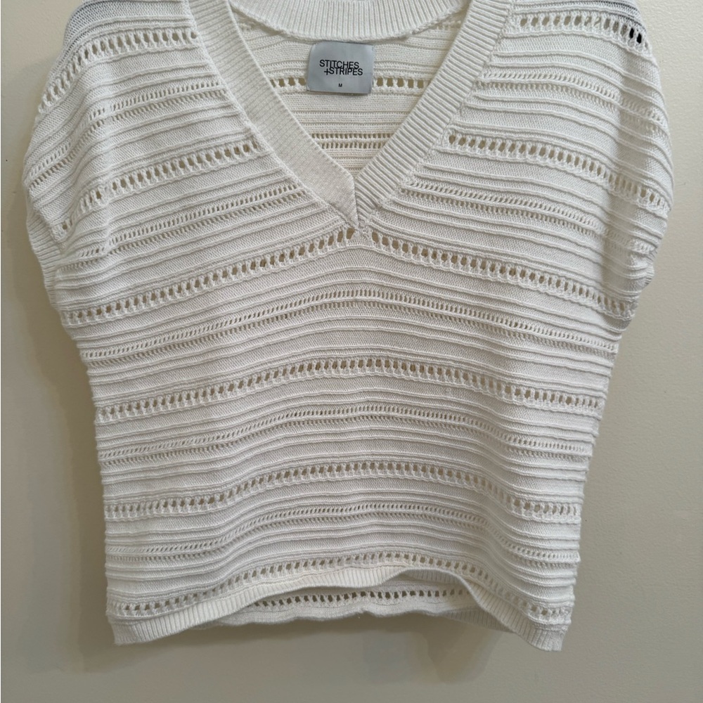 Stitches & Stripes White Summer Sweater